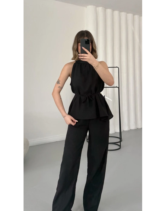 Merla Keten Takım - Siyah