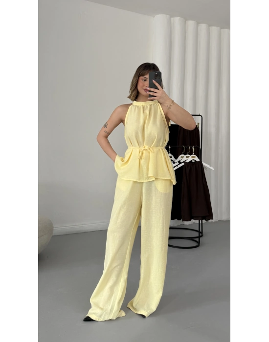Merla Keten Takım - Sarı