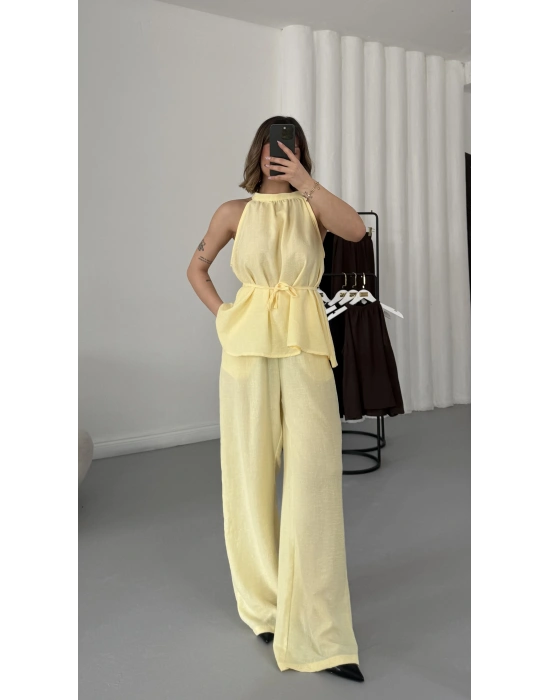 Merla Keten Takım - Sarı