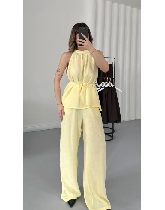 Merla Keten Takım - Sarı