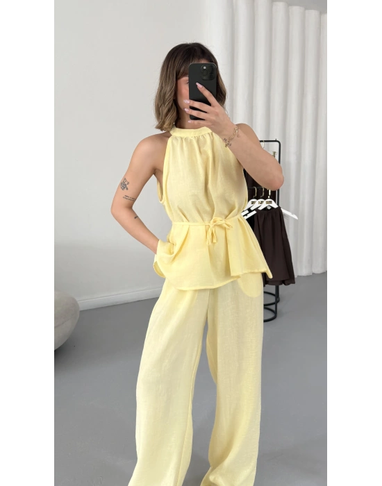 Merla Keten Takım - Sarı