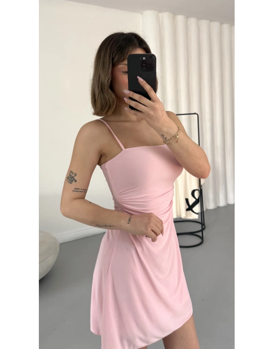 Lina İp Askılı Elbise - Pembe