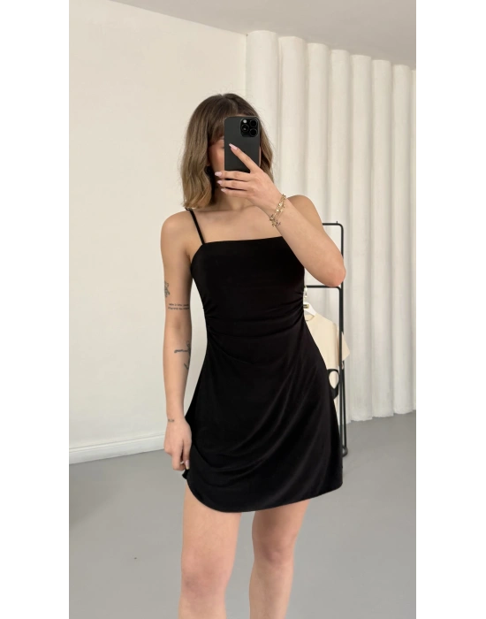 Lina İp Askılı Elbise - Siyah
