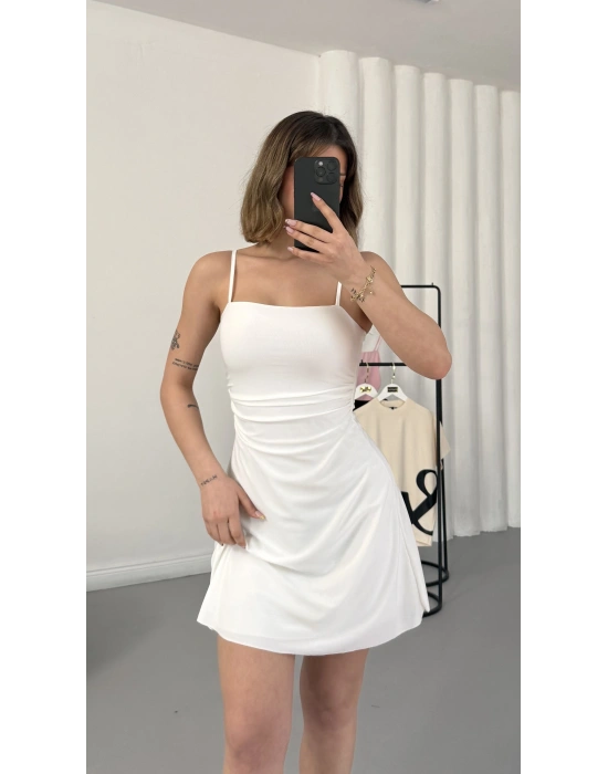 Lina İp Askılı Elbise - Beyaz