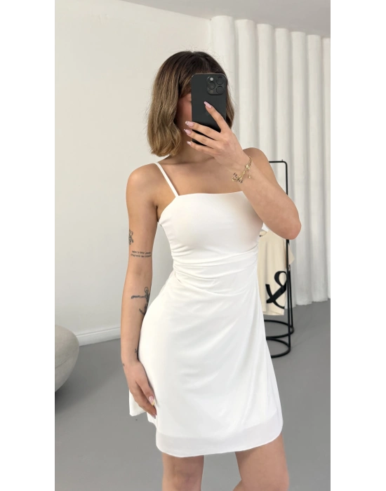 Lina İp Askılı Elbise - Beyaz