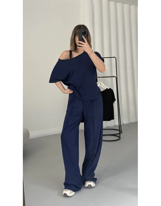 Hale Kayık Yaka Takım - Lacivert