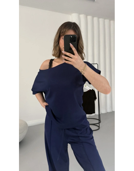 Hale Kayık Yaka Takım - Lacivert