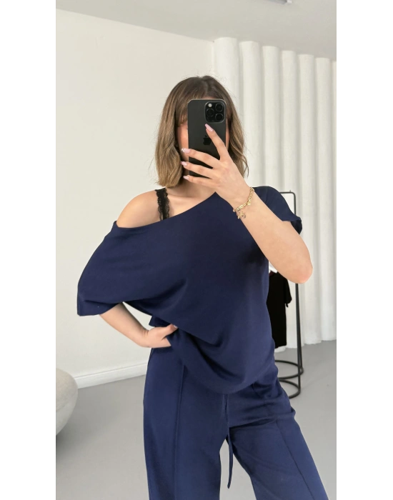 Hale Kayık Yaka Takım - Lacivert