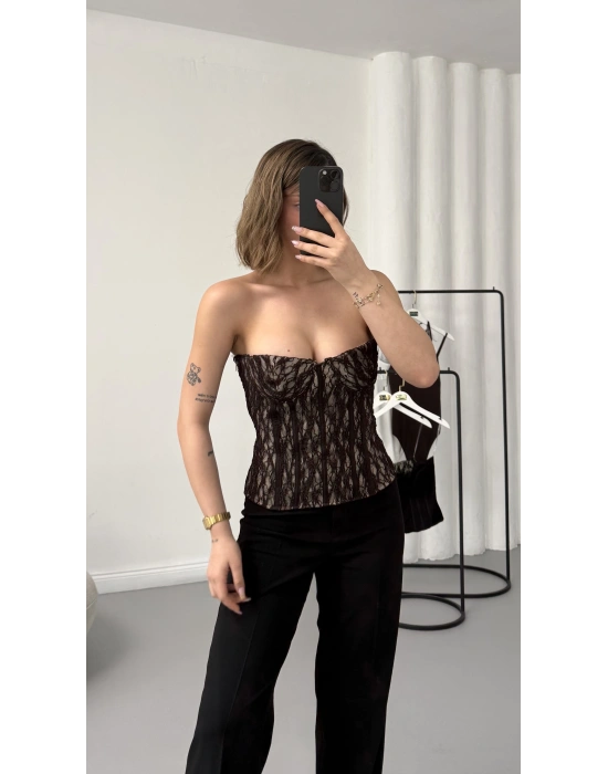 Harlow Straplez Büstiyer - Kahve