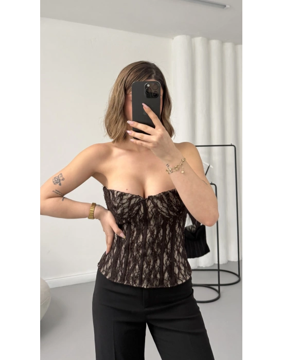 Harlow Straplez Büstiyer - Kahve