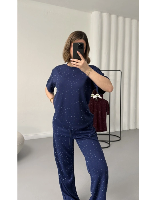 Fiona Taşlı Takım - Lacivert