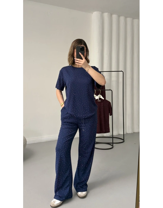 Fiona Taşlı Takım - Lacivert
