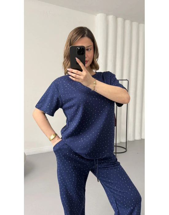 Fiona Taşlı Takım - Lacivert