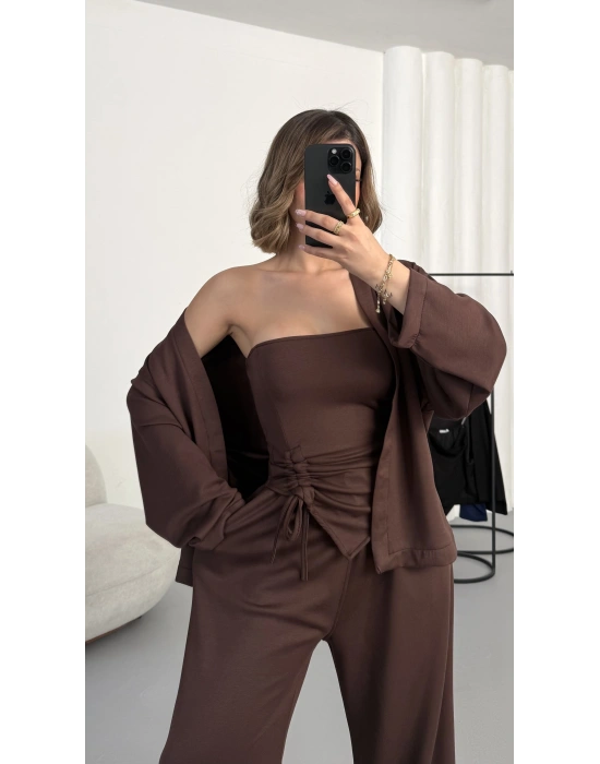 Sue Üçlü Takım - Kahve