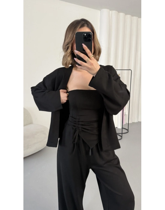 Sue Üçlü Takım - Siyah