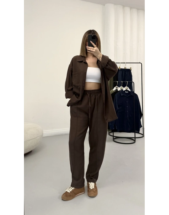 Minna Keten Takım - Kahve