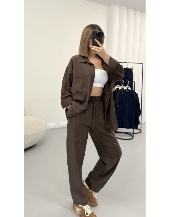 Minna Keten Takım - Kahve