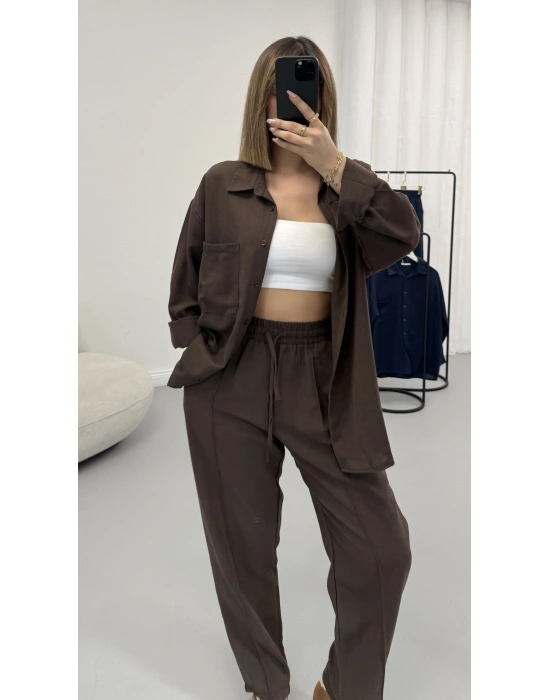 Minna Keten Takım - Kahve