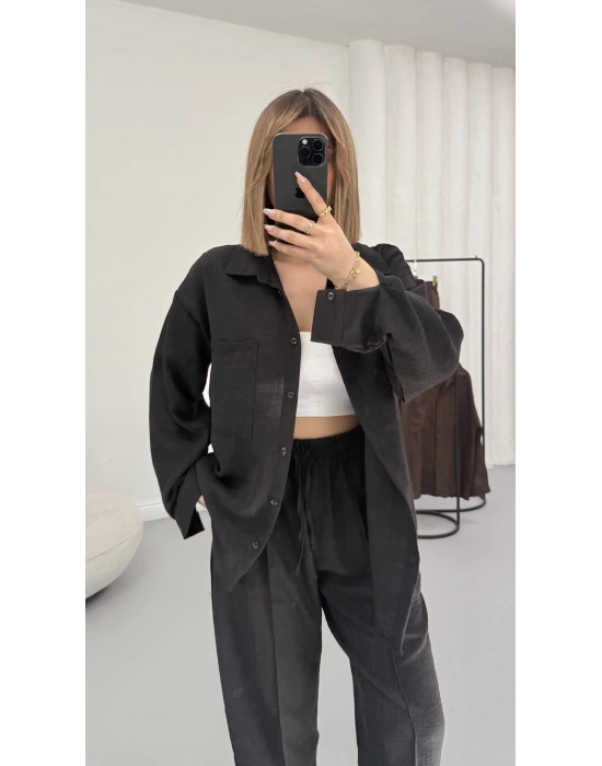 Minna Keten Takım - Siyah