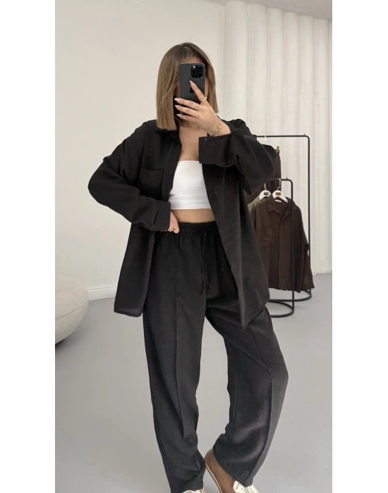 Minna Keten Takım - Siyah