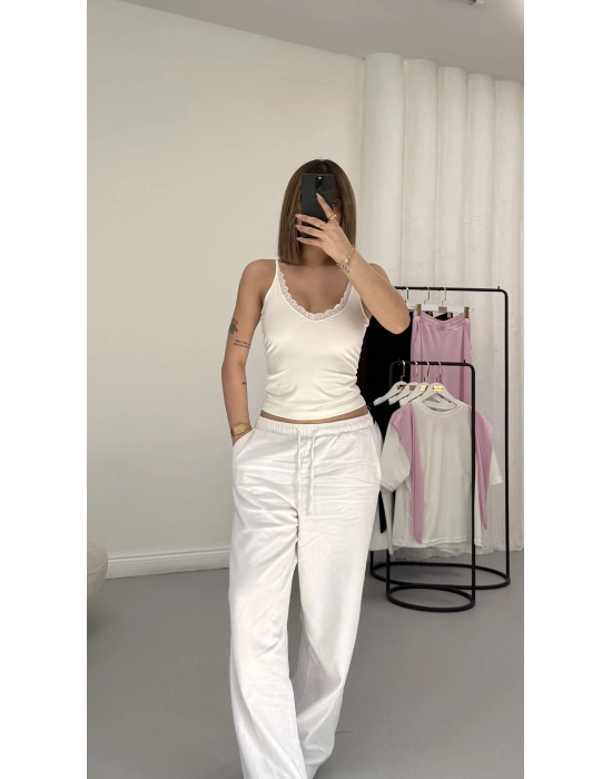 Emory İp Askılı Crop - Beyaz