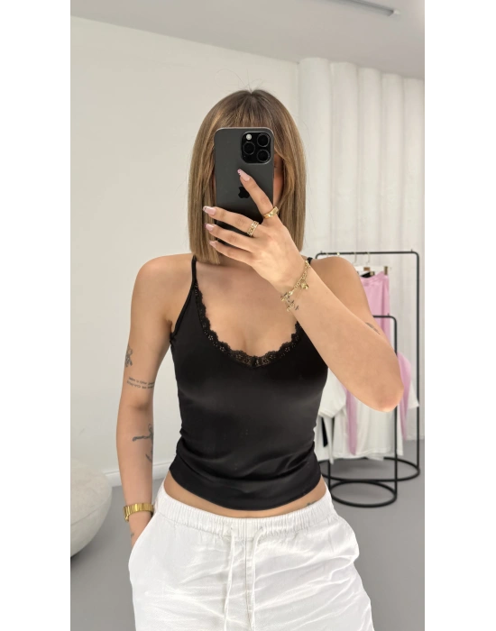 Emory İp Askılı Crop - Siyah