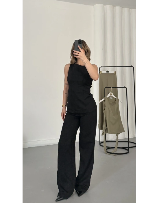 Linda Crep Takım - Siyah