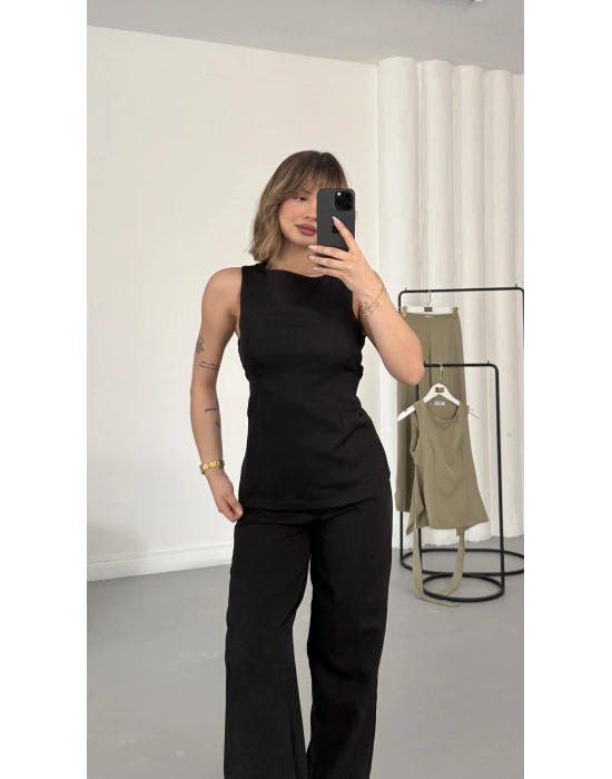 Linda Crep Takım - Siyah