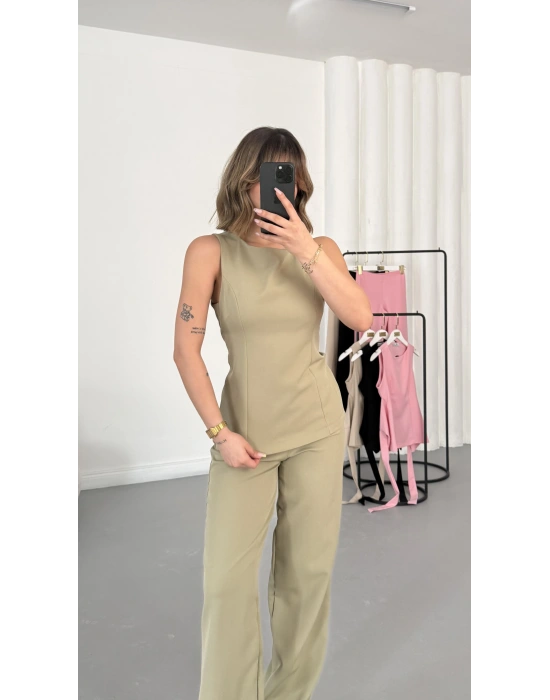 Linda Crep Takım - Haki