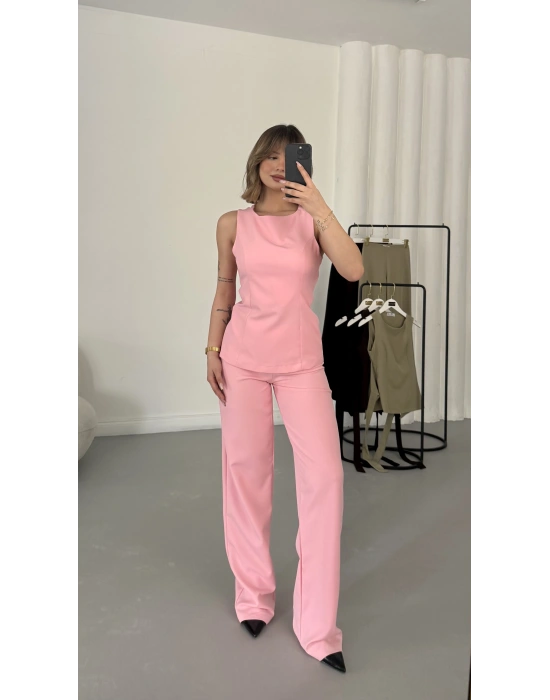 Linda Crep Takım - Pembe