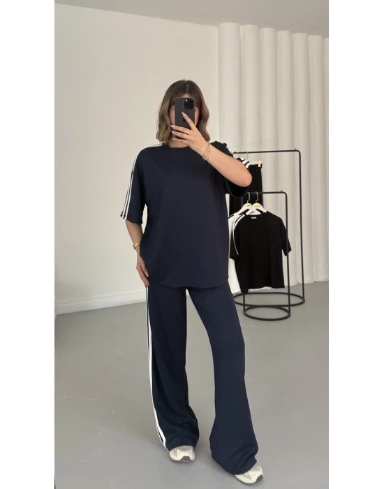 Breela Şeritli Takım - Lacivert