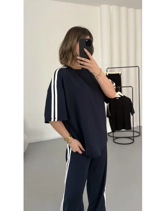 Breela Şeritli Takım - Lacivert