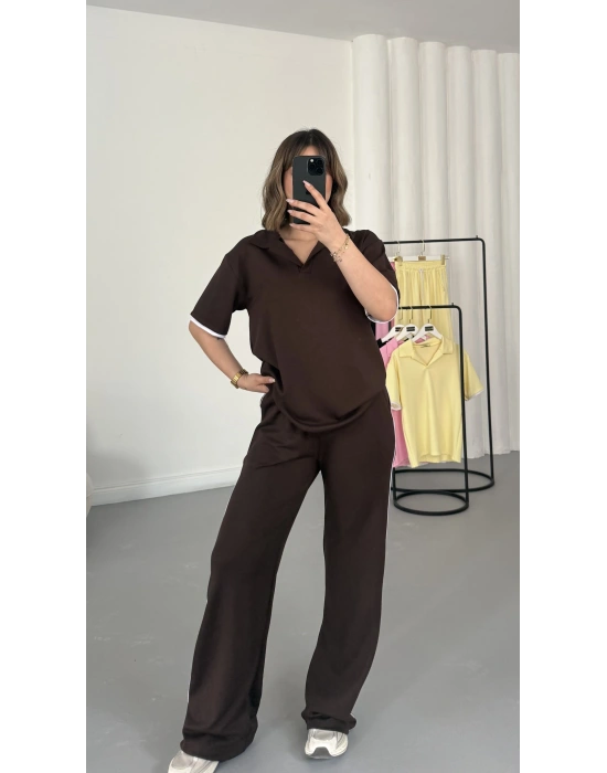 West Polo Yaka Takım - Kahve