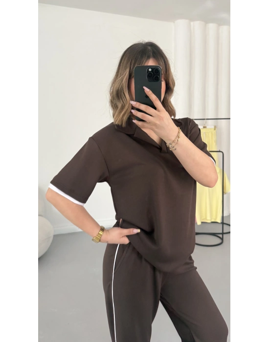 West Polo Yaka Takım - Kahve