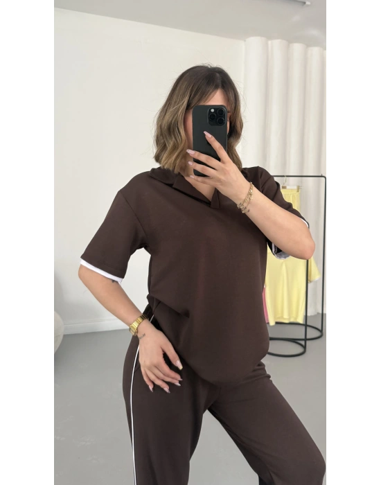 West Polo Yaka Takım - Kahve