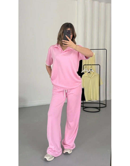 West Polo Yaka Takım - Pembe