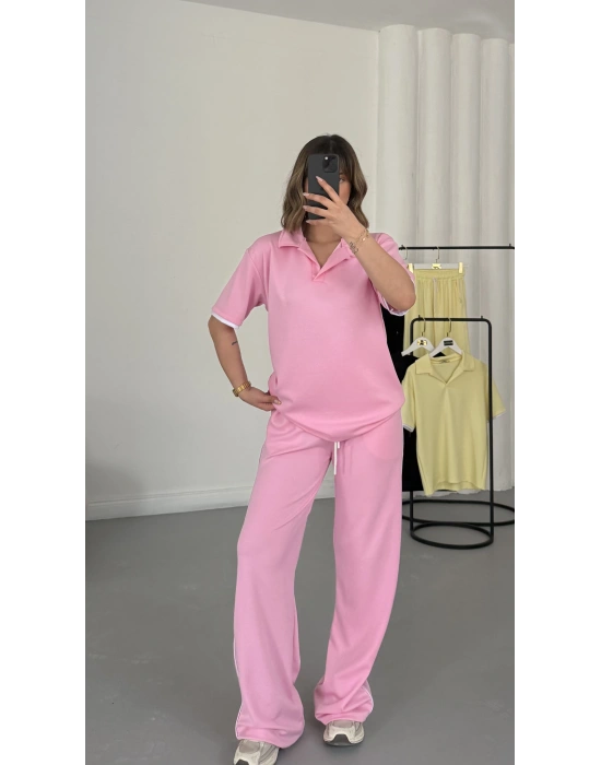 West Polo Yaka Takım - Pembe