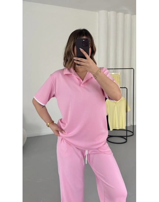 West Polo Yaka Takım - Pembe