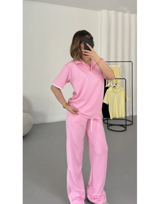 West Polo Yaka Takım - Pembe