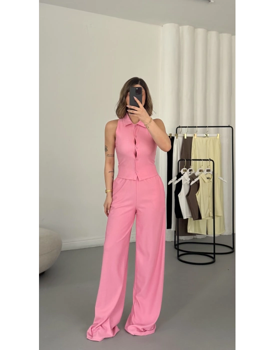 Shee Yelekli Takım - Pembe