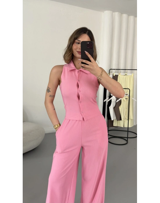 Shee Yelekli Takım - Pembe
