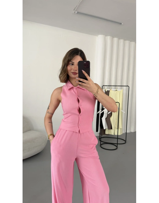 Shee Yelekli Takım - Pembe