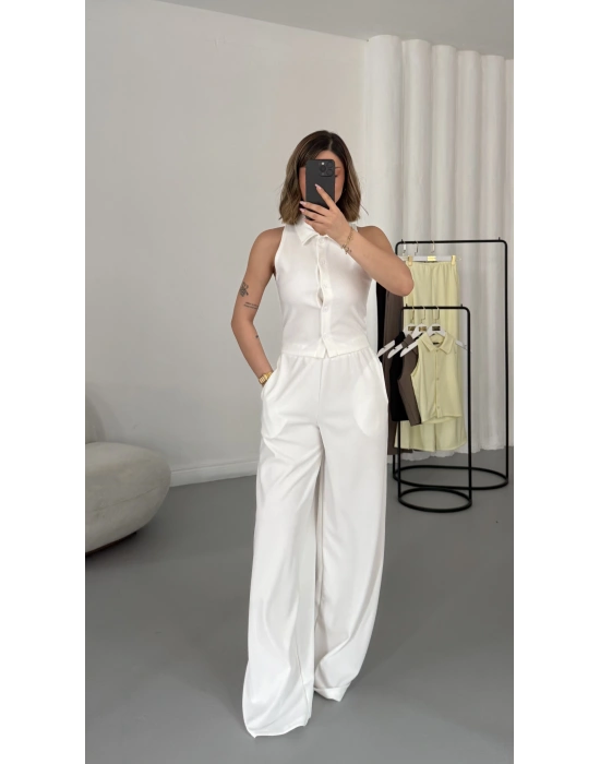 Shee Yelekli Takım - Beyaz