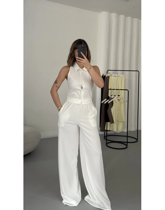 Shee Yelekli Takım - Beyaz