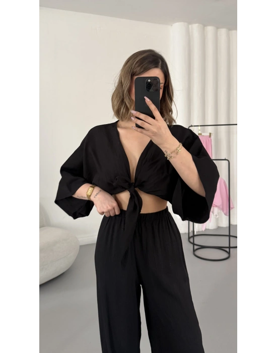 Darcy Bağlamalı Takım - Siyah