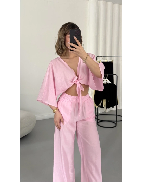 Darcy Bağlamalı Takım - Pembe