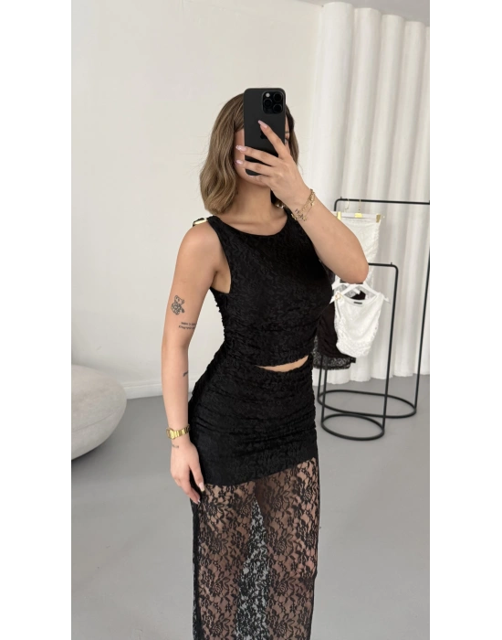 Marina Dantel Takım - Siyah