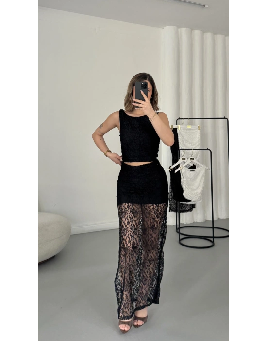 Marina Dantel Takım - Siyah