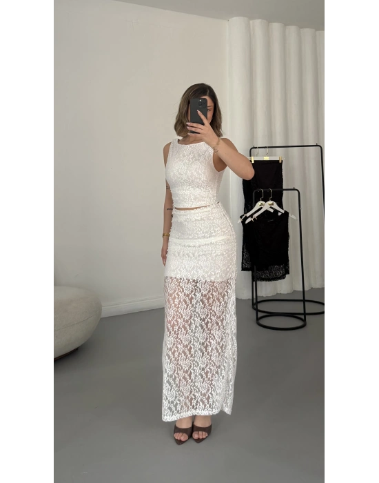 Marina Dantel Takım - Beyaz