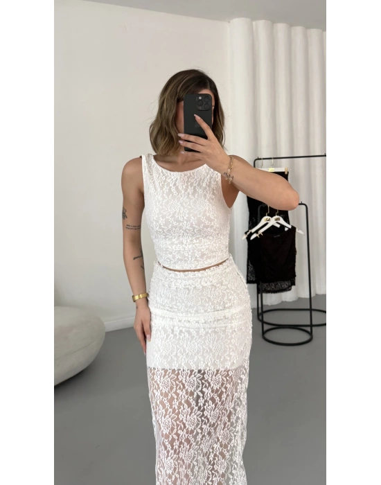 Marina Dantel Takım - Beyaz